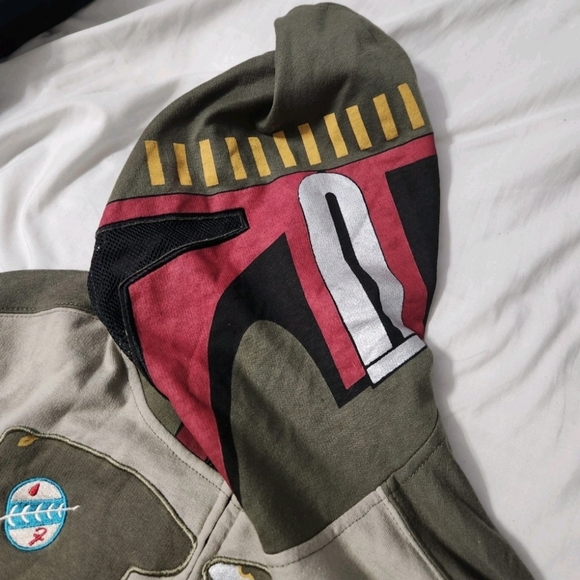 Star wars full zip hooded sweatshirt Boba Fett cosplay men medium - Picture 5 of 14